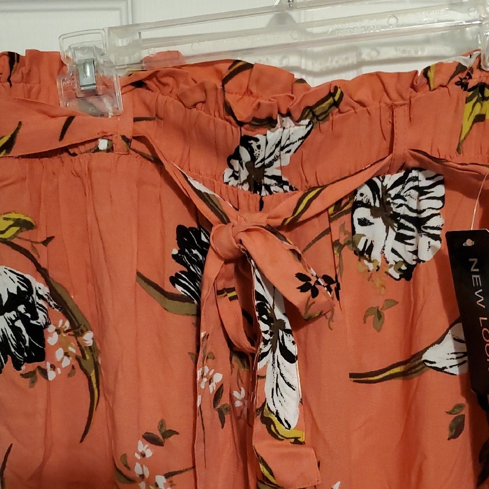 New Look Coral Floral Trousers - Picture 4 of 5